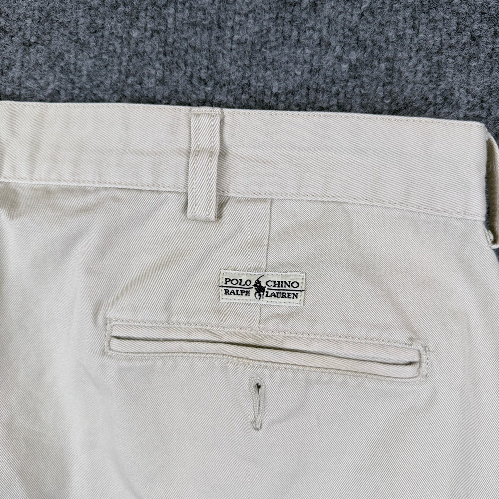 Vintage Polo Ralph Lauren Andrew Pants Mens 38x30 Beige Pleated Chino 90s - Picture 7 of 16